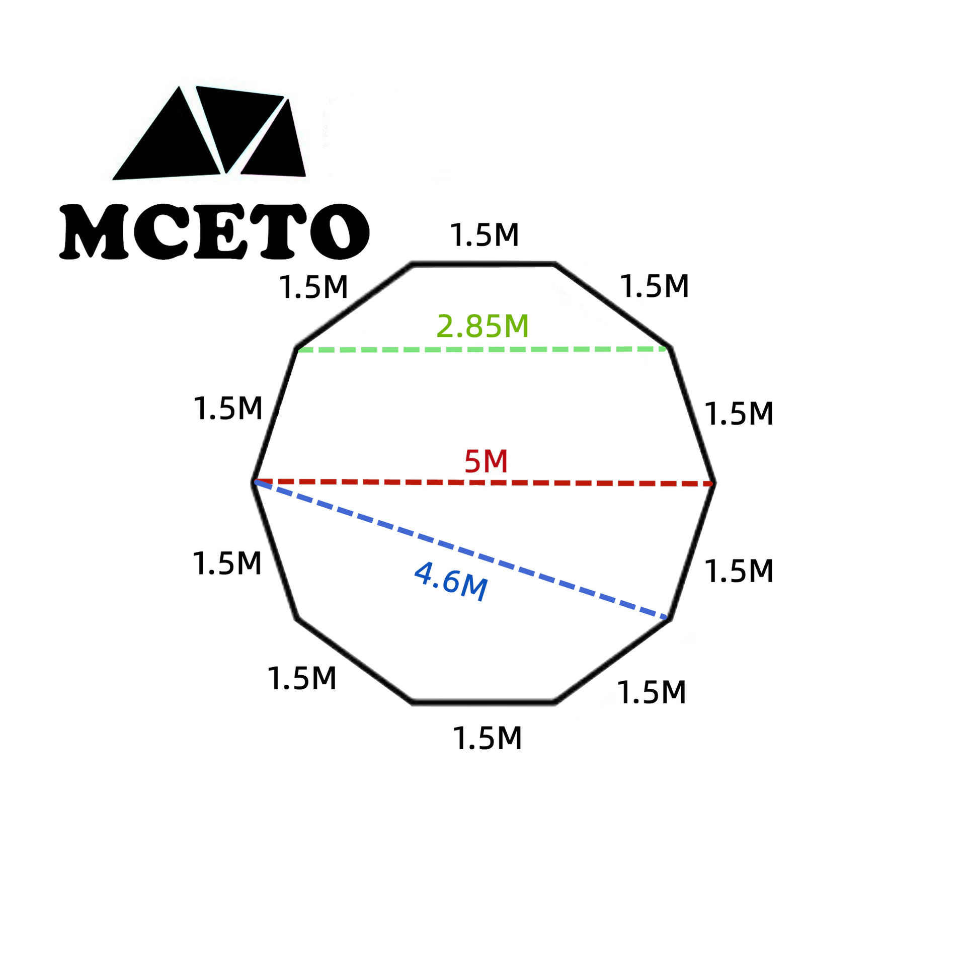 Cheap Goat Tents MCETO 5 8 Pessons Octagonal Camping Pyramid Tent with Chimney Hole Large Space Picnic Travel Family Party Tent Outdoor Shelter   